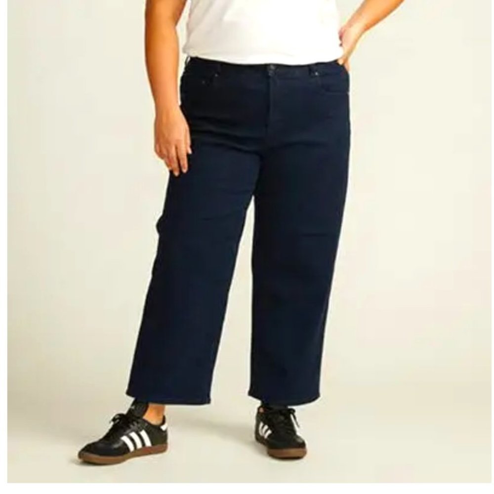 Universal Standard Bae Boyfriend Crop Jeans Stretch Dark Indigo Classic 5-pocket